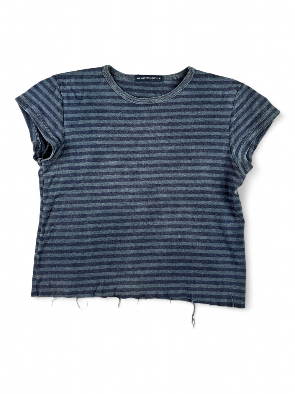 Brandy Melville Striped Boxy Crop Tee OS
